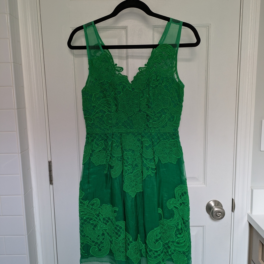 Yoana Baraschi Green Lace Dress